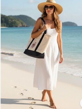 Trader Joe’s Navy Blue Limited Edition Reusable Canvas Tote Bag NWT